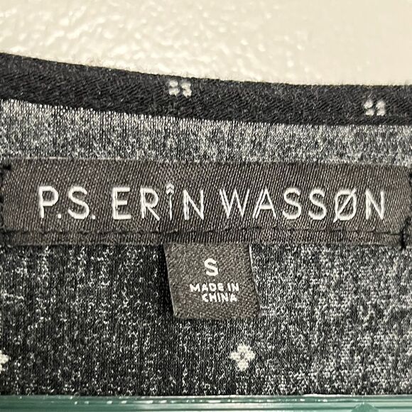 P.S. Erin Wasson Dotted Pattern Long Sleeve Romper Black & White Small - Picture 4 of 5